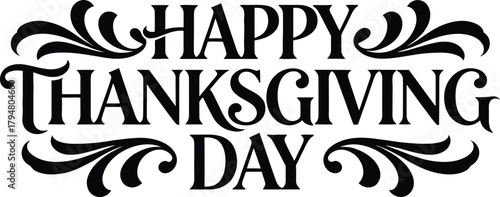 Happy thanksgiving day typography design.