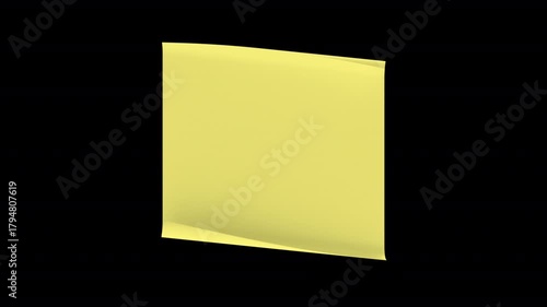 Set of 9 animated sticky notes with natural paper texture and unfolding animation. Transparent background for easy integration in any video project.