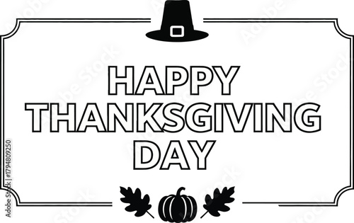 Happy thanksgiving day typography design.