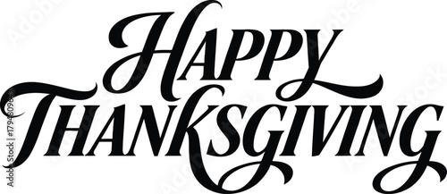 Happy thanksgiving day typography design.