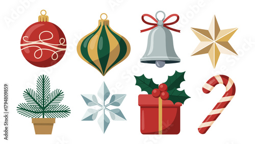 Festive Ornaments: An array of vibrant ornaments captures the essence of the season's joy, each one a unique symbol of warmth and celebration. 