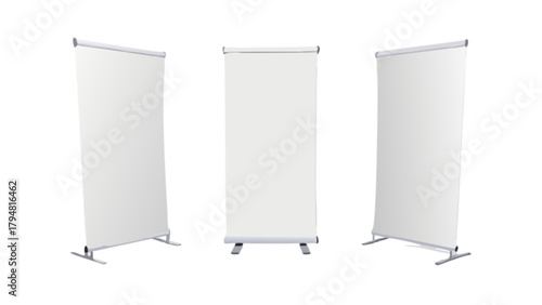 Display banner stand mockup for advertising and presentations for trade shows and marketing events designs