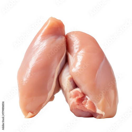 Raw chicken breasts isolated on a transparent background