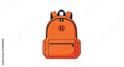 This bright orange backpack is perfect for students of all ages for school or travel adventures.