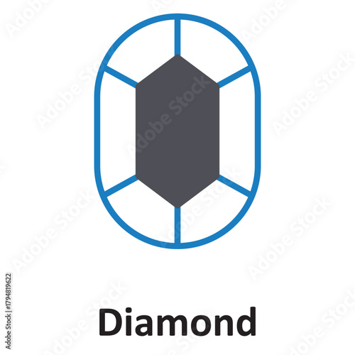 Diamond Vector Icon which can easily modify or edit
