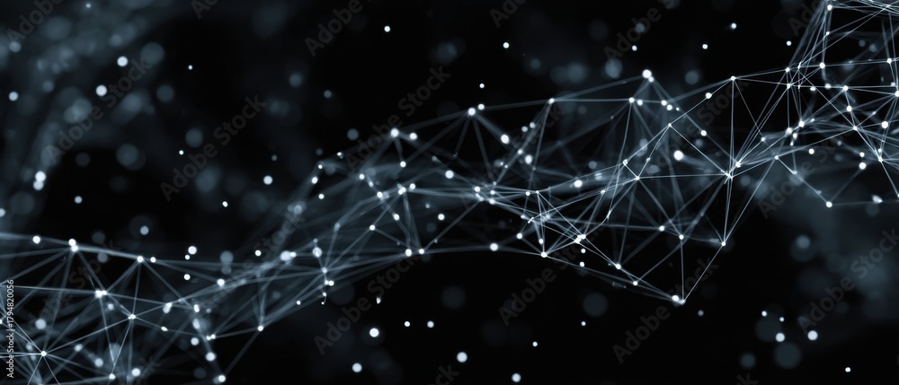 Fototapeta premium Abstract Digital Network Connection Points Technology Background
