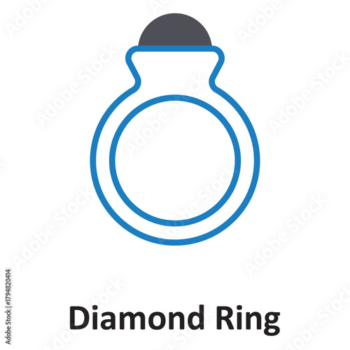 Diamond Ring Vector Icon which can easily modify or edit