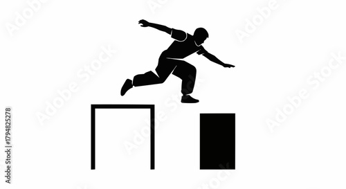 man jumping on obstacle