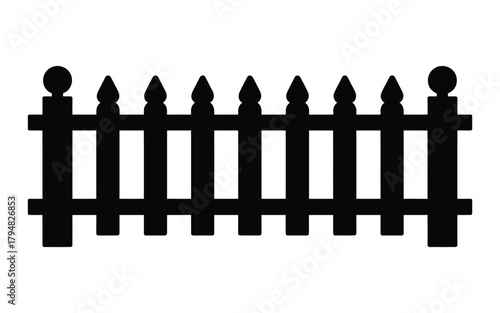 Black fence picket fence silhouette vector fence illustration
