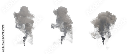 Fototapeta Naklejka Na Ścianę i Meble -  Thin smoke rising up isolated transparent background 3d rendering PNG 
