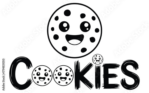Cute cookies cartoon vector illustration bakery sweet treat