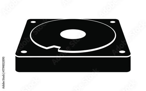 Hard drive vector illustration storage device data backup icon