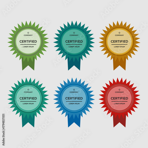 set of labels with ribbons