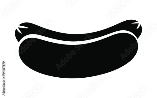 Hot dog vector illustration simple black and white graphic icon