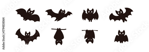 Collection of halloween silhouettes black vector graphics for festive designs scalable eps file silhouette vector illustration white background. Vector illustration.