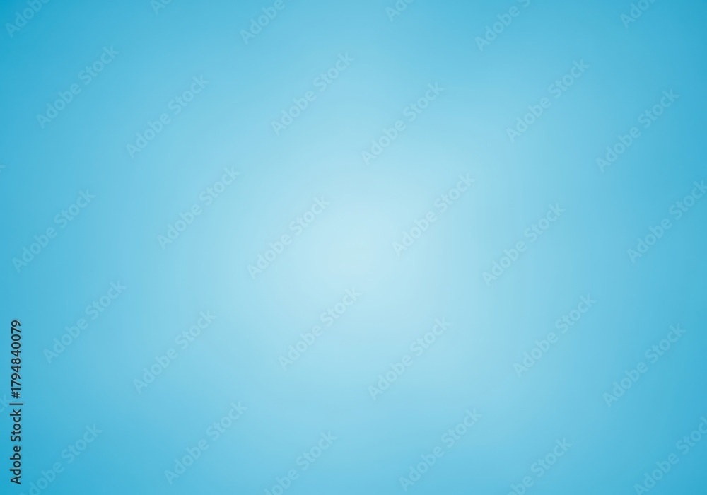 Obraz premium Light blue gradient background with subtle center glow. Smooth empty pastel backdrop. Soft clean graphic template for presentation design.