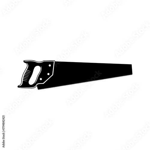 silhouette of a chainsaw vector with a white background