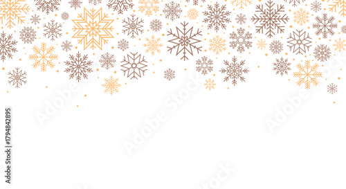 Christmas frame background with falling snowflakes. Vector illustration