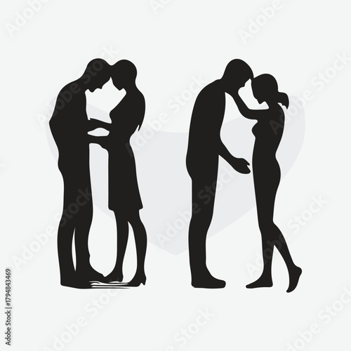 vector illustration of a silhouette. silhouette of couples