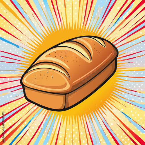 frisch gebackenes Brot - Cartoon Comic Stil