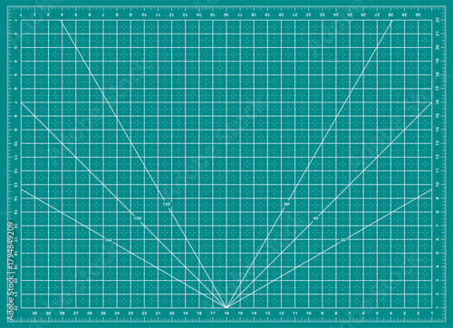 Cutting mat with grid