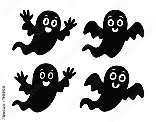 Scary Evil Spirit Vector Silhouette Template