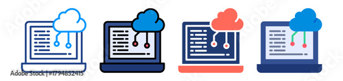 Cloud Computing Icon Sheet Multiple Style Collection 