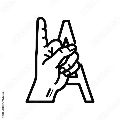 Hand Gesture with Letter A Concept A Unique Visual Representation of the Alphabet's First Letter