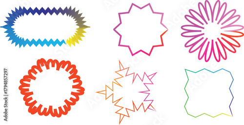 Abstract geometric shapes with vibrant color palette