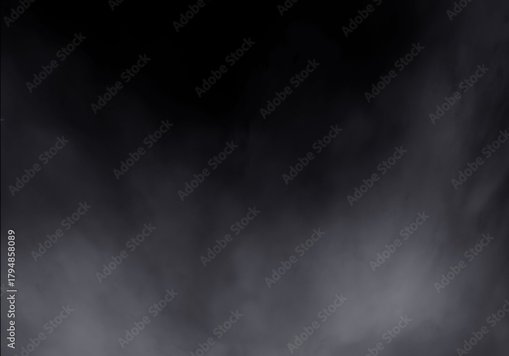 Fototapeta premium Thick white smoke or ethereal fog rising from the bottom against a deep black background, creating a mysterious and atmospheric effect