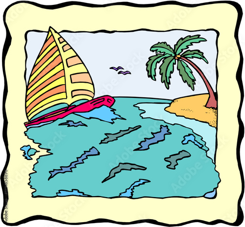 Colorful vehicle illustration with multiple transportation modes