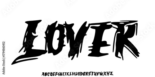 Distressed Grunge Font. Horror Comic Font. Cartoon Graffiti Playful Font. Display Font. Creative Hand Drawn Alphabet. Street Art Fashion Designs Typography modern vector illustration	