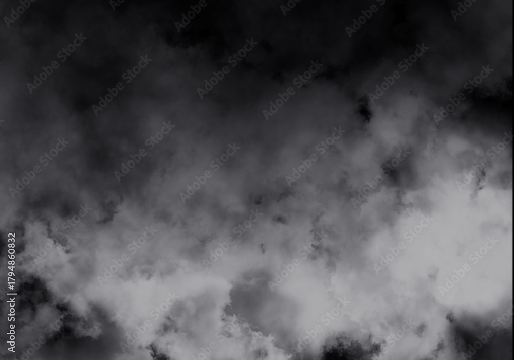 Fototapeta premium Dark and Moody Abstract Grey Smoke or Fog Texture Background with Ethereal Cloud Layers for Graphic Overlays and Atmospheric Effects