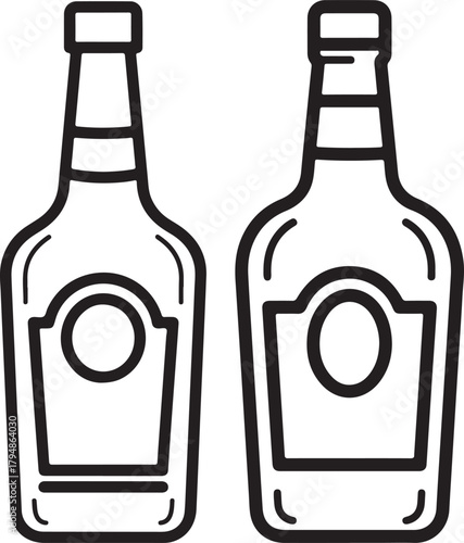 Two condiment bottles silhouette