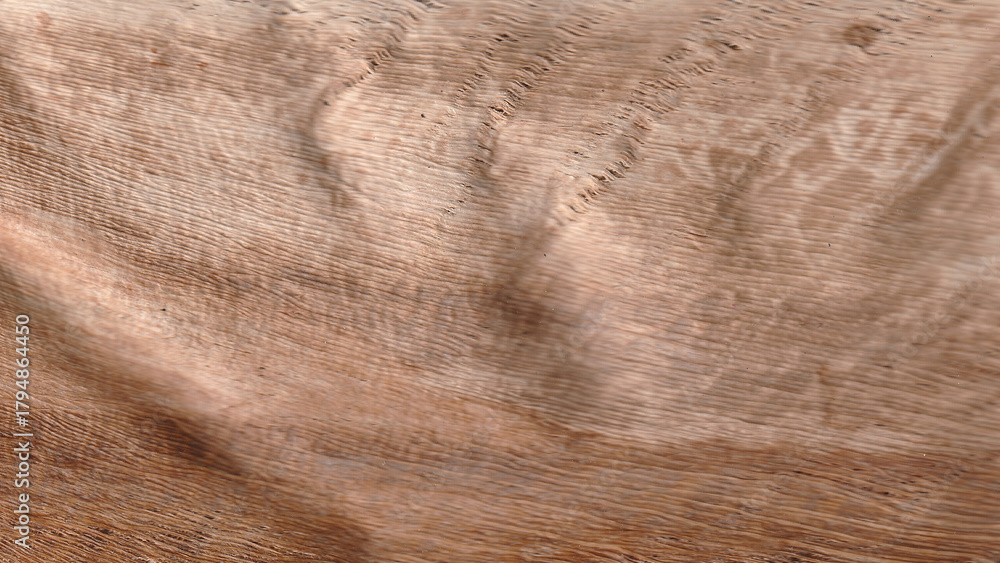 Naklejka premium Natural Wavy Wood Grain Texture. Smooth Wooden Surface Background of a Plank or Board for Interior Design.