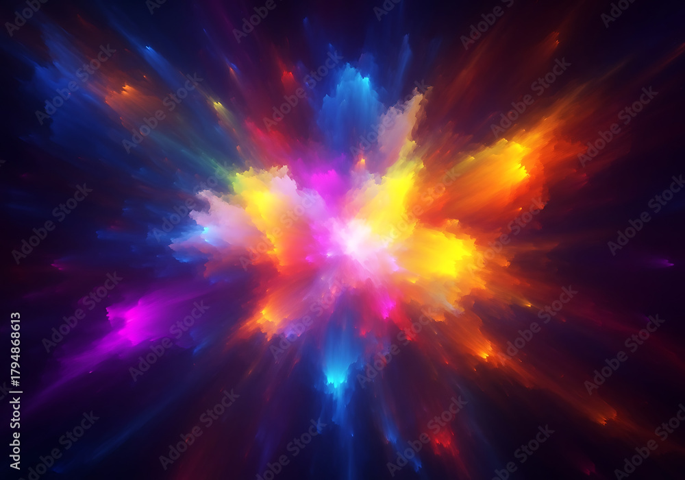 Naklejka premium An abstract colorful background in shades of purple, yellow, blue, and pink, blending together, wallpaper