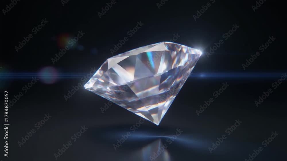 Floating Diamond Prism Refractions Luxury Cinematic Crystal Loop