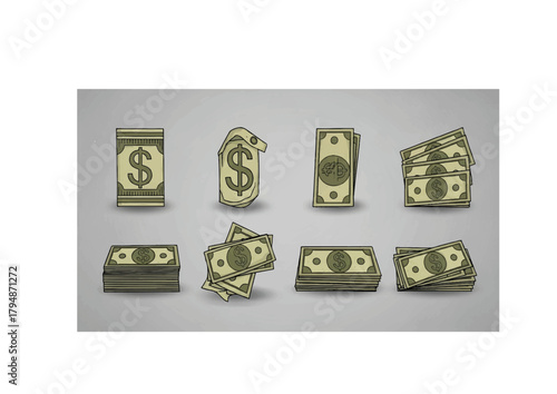 dollar symbol formed from mixed dollar and euro banknotes