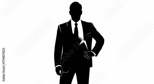 Silhouette of a Man in a Suit - Power and Mystery.