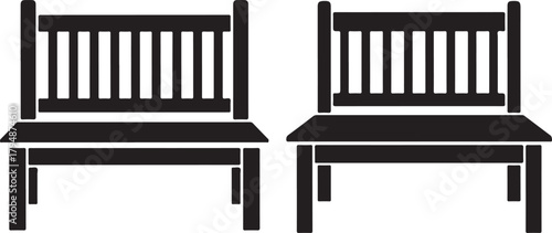 Two wooden chairs silhouette