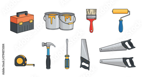 A collection of essential tools for home improvement projects and repairs.