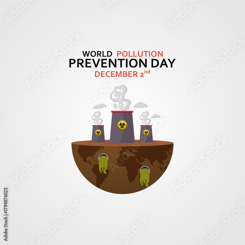 Vector graphic of World Pollution Prevention Day for World Pollution Prevention Day celebration.