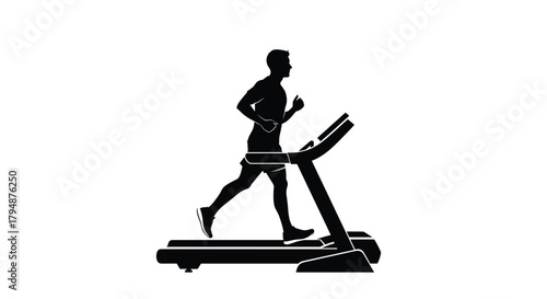 A person running on a treadmill in a gym for cardiovascular exercise.