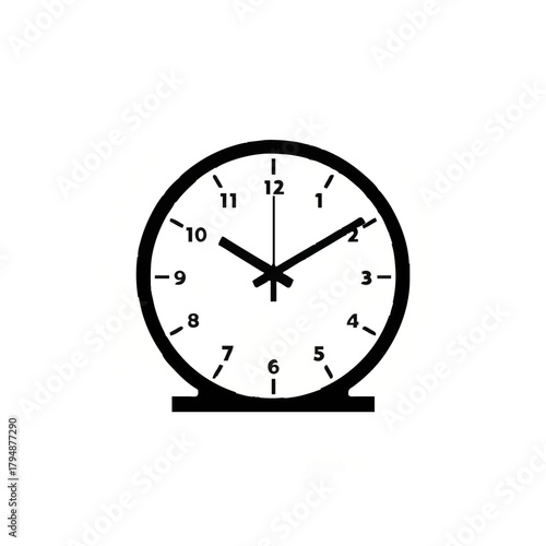 Clock showing 5 o'clock time silhouette

