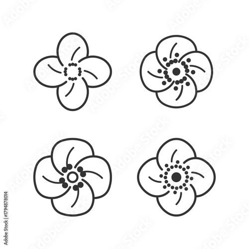 Flower bud of Jasmine tree.  Flat vector colorful illustration for cosmetics, perfumeries and food packaging.