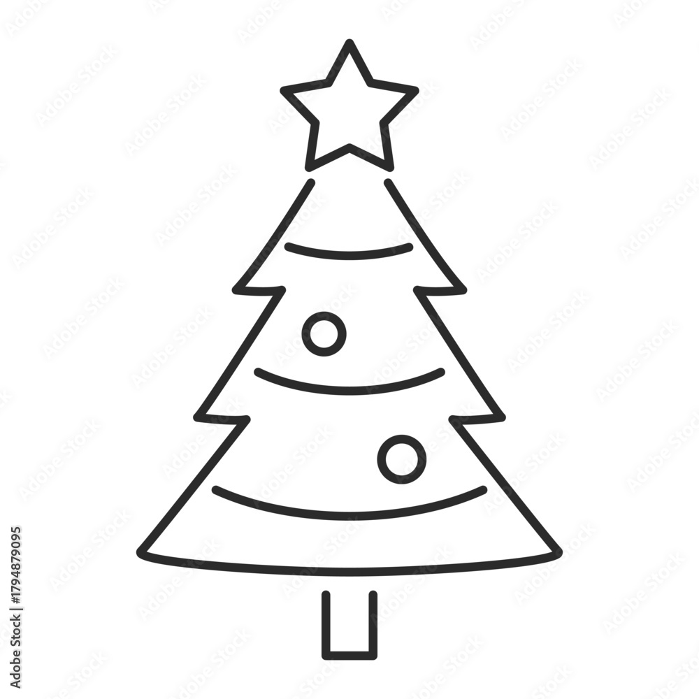 Fototapeta premium christmas tree line web icon
