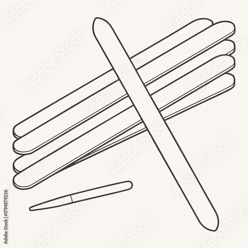 Stack of Wooden Craft Sticks and a Small Nail File popsicle sticks