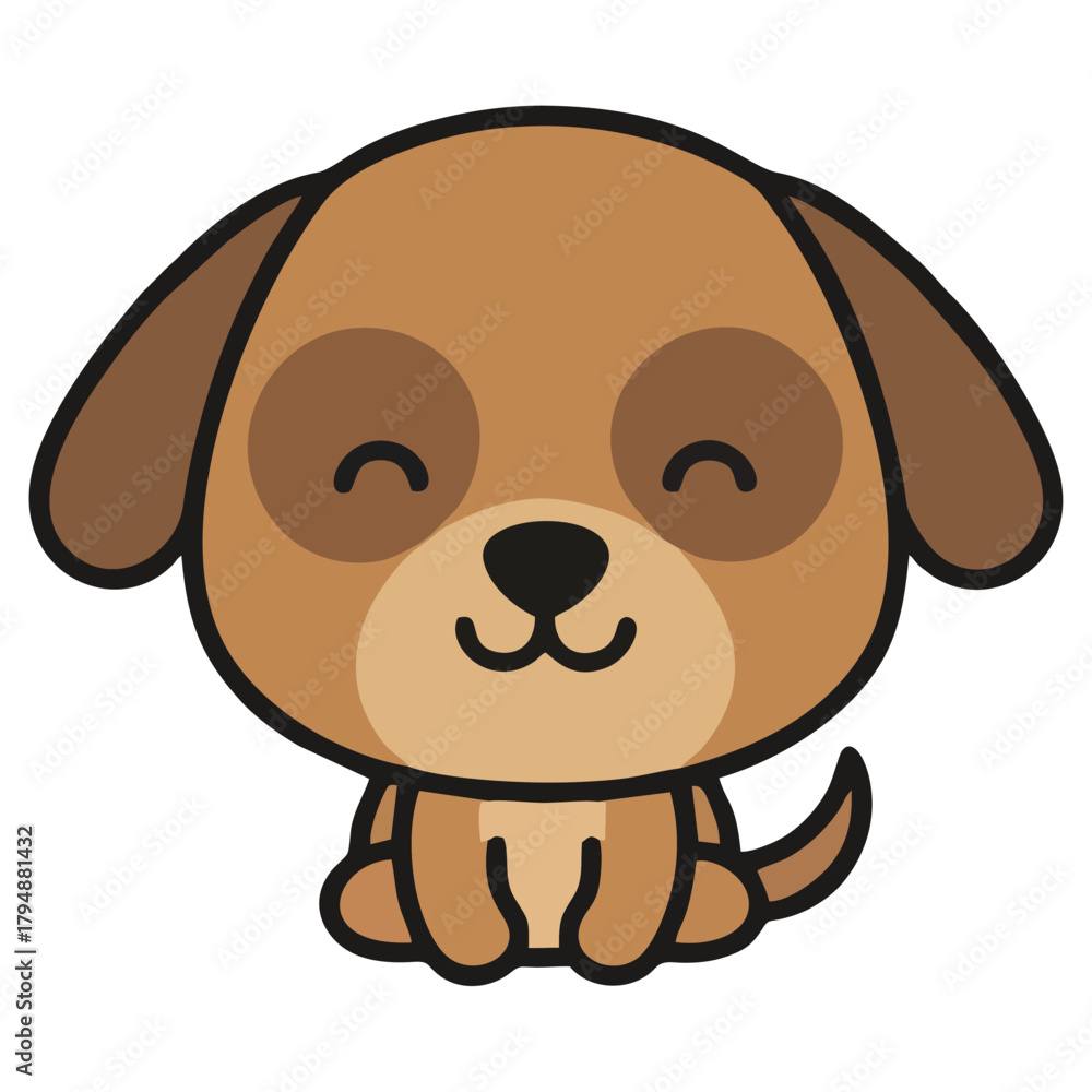 Obraz premium Cute Cartoon Puppy Dog Vector Illustration