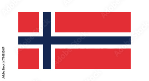 The national flag of Norway, featuring a red background with a navy blue Nordic cross.