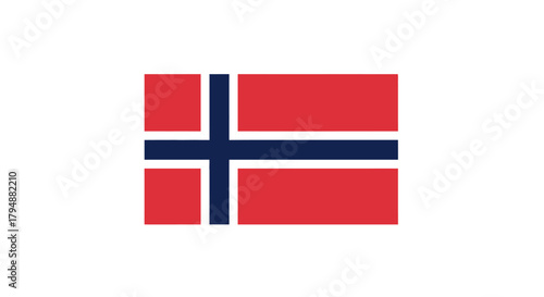The national flag of Norway, featuring a red field with a blue cross.